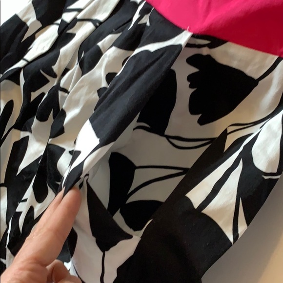 Black & White Floral w/ Pink Accents Bubble Dress - Picture 4 of 4